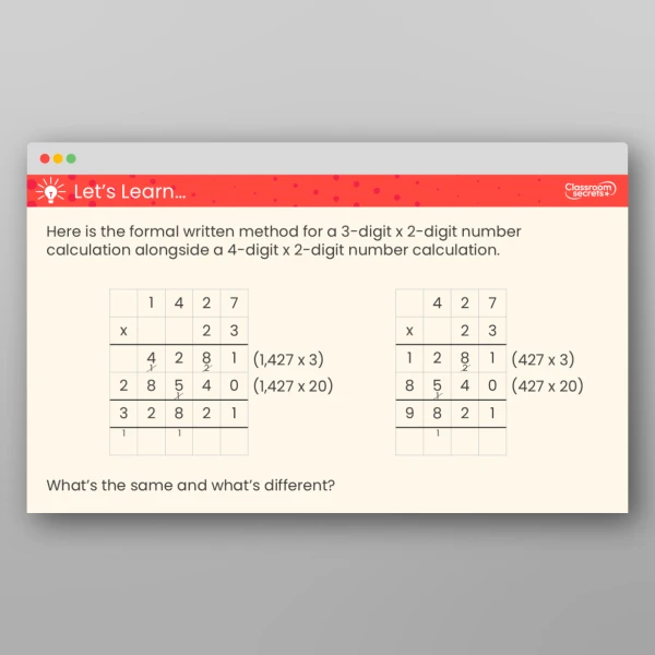 An image of the Multiply a 4-Digit Number by a 2-Digit Number Teaching PPT Resource