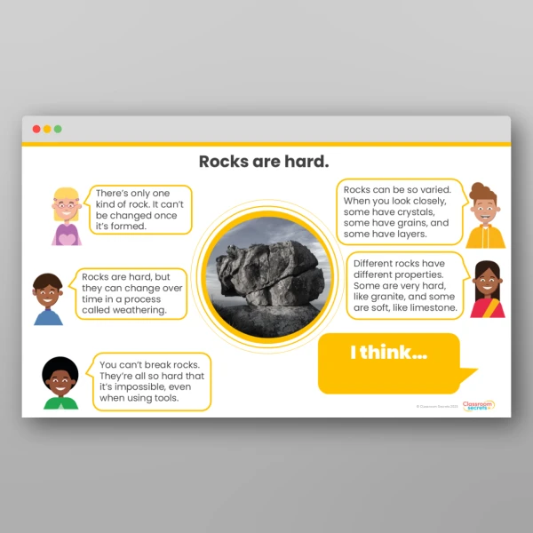 An image of the Rocks Concept Cartoons Resource