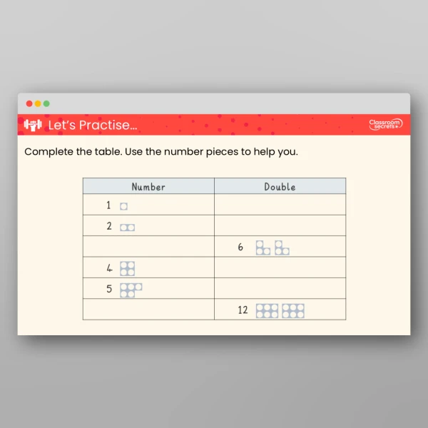 An image of the Make Doubles Teaching PPT Resource