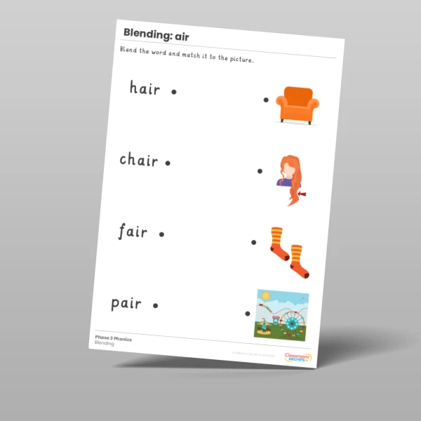 An image of the Phonics Blending Activities air Resource