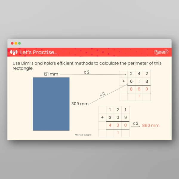 An image of the Free Perimeter of Rectangles Teaching PPT Resource