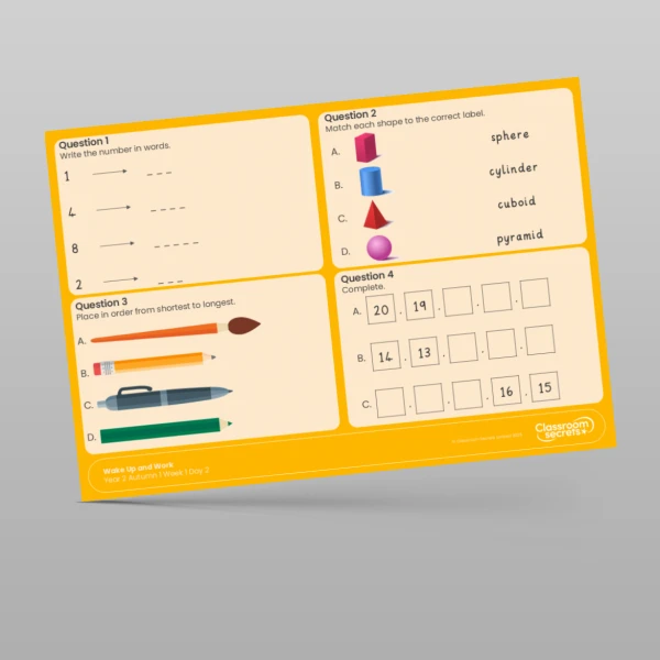 An image of the Autumn 1 Week 1 Wake Up and Work Resource