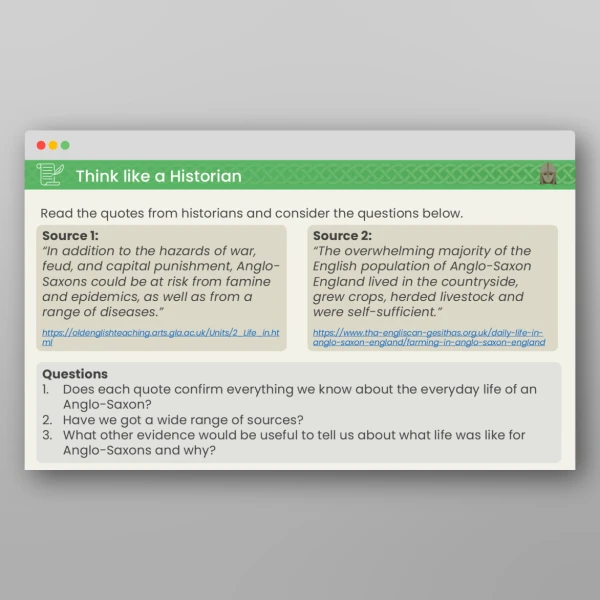 An image of the Lesson 4: What Was Life Like as an Anglo-Saxon? PPT Resource