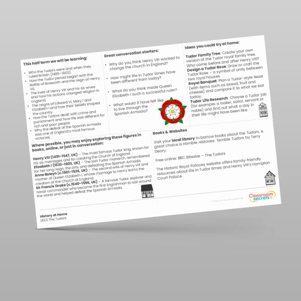 An image of the The Tudors History at Home Resource