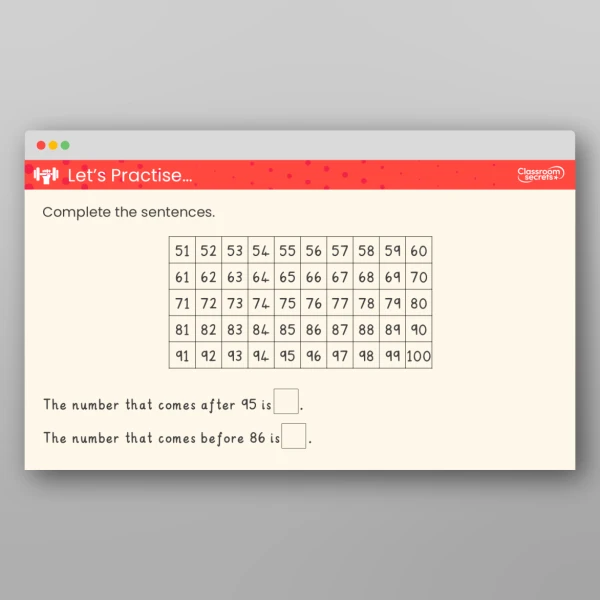 An image of the Count from 50 to 100 Teaching PPT Resource