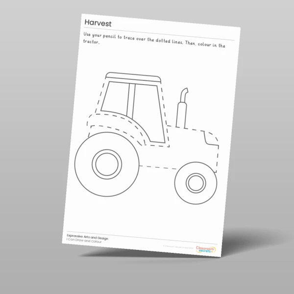 An image of the Harvest I Can Draw and Colour Resource