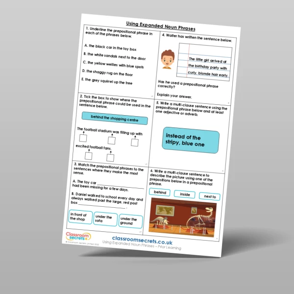 An image of the Using Expanded Noun Phrases Prior Learning Resource