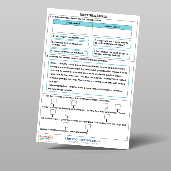 An image of the Recognising Speech Mixed Activity Resource