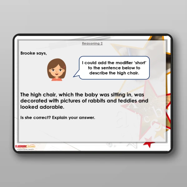 An image of the Modifying Adjectives and Nouns Modelling PPT Resource