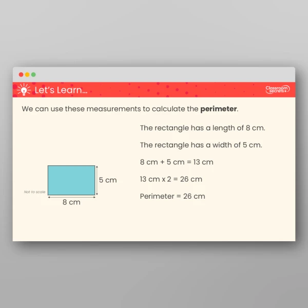 An image of the Perimeter of Rectilinear Shapes Teaching PPT Resource
