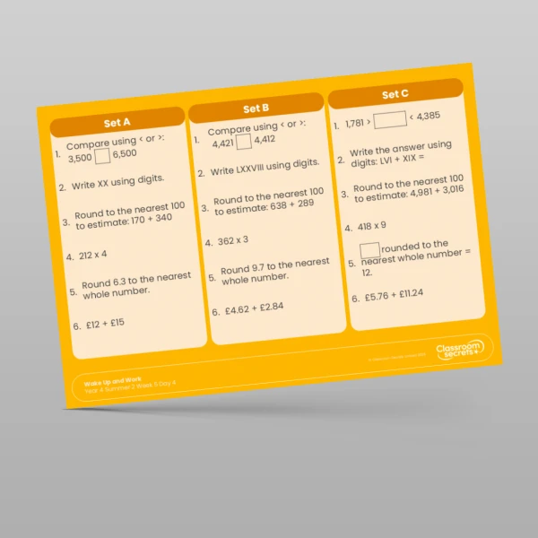 An image of the Summer 2 Week 5 Wake Up and Work Resource