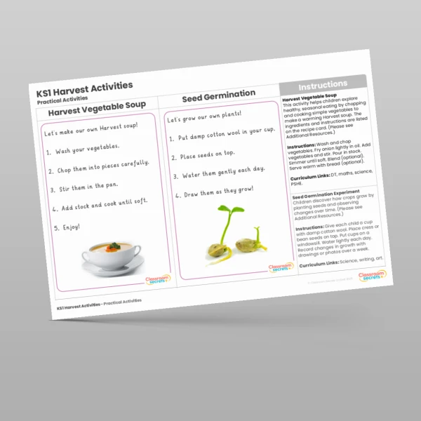 An image of the Harvest Practical Activities Resource