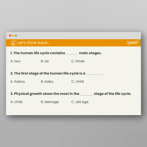 An image of the Free Lesson 1: What are the Stages of the Human Life Cycle? Resource