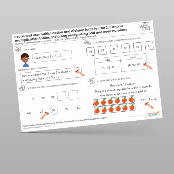 An image of the Multiplication and Division Mistake Investigators Resource