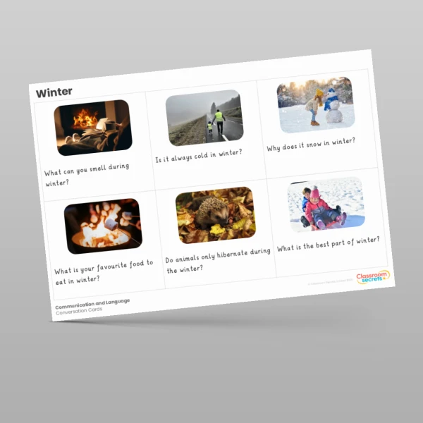 An image of the Winter Conversation Cards Resource