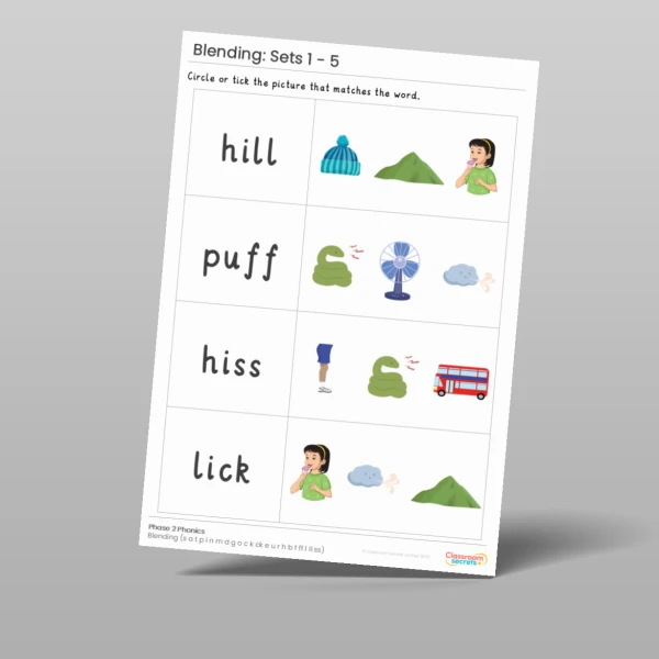 An image of the Phonics Blending Activities: Sets 1 - 5 Resource