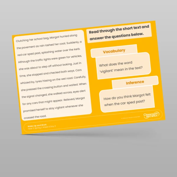 An image of the Spring 2 Week 6 Wake Up and Work Resource