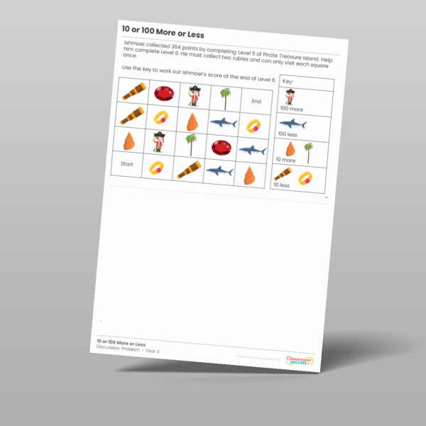 Year 3 10 Or 100 More Or Less Discussion Problem Resource | Classroom ...