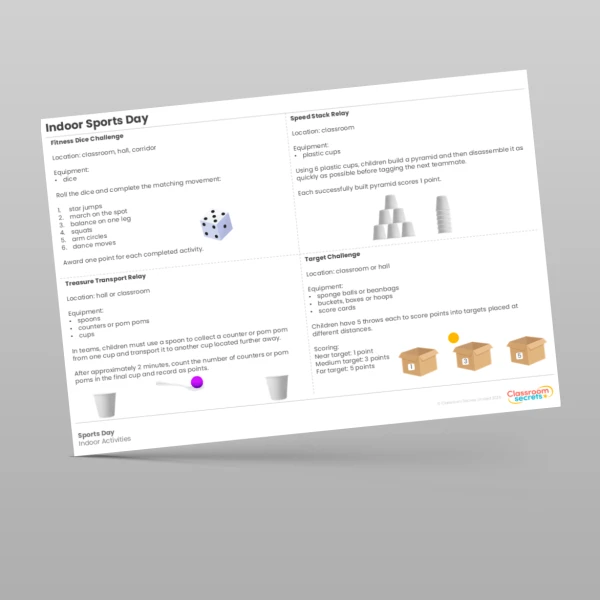 An image of the Indoor Sports Day Resource
