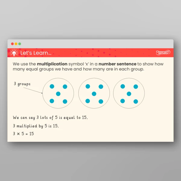 An image of the Multiplication Sentences Teaching PPT Resource