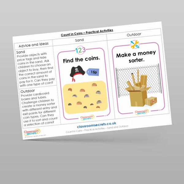 An image of the Count in Coins Practical Activities Resource