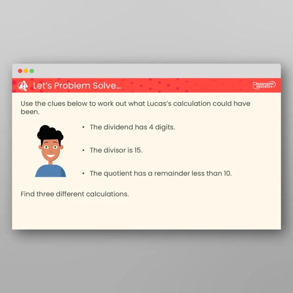 An image of the Long Division with Remainders Teaching PPT Resource