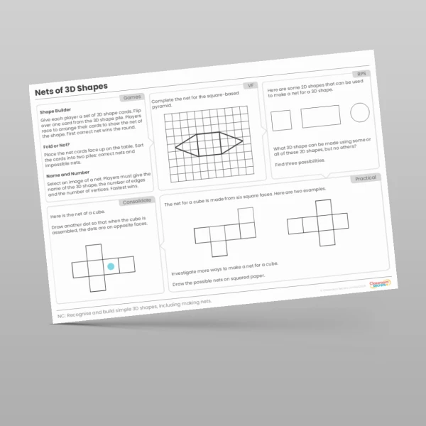 An image of the Nets of 3D Shapes Tutor Mat Resource