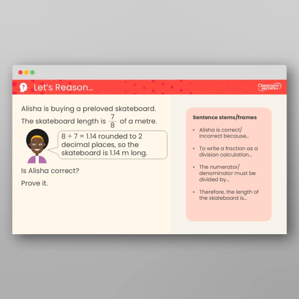 An image of the Fractions as Division Teaching PPT Resource