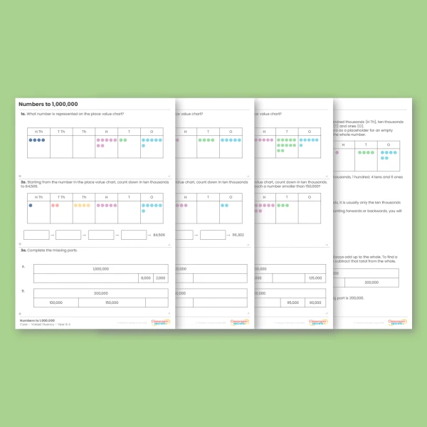 Year 6 Numbers to 1,000,000 Place Value Varied Fluency