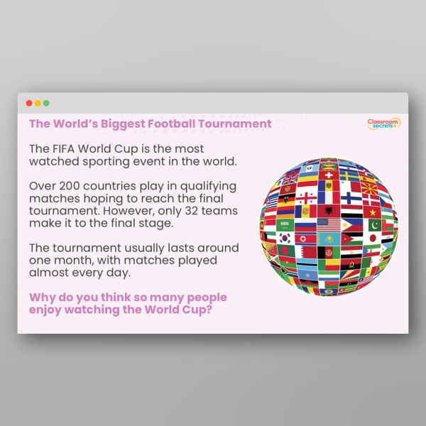 An image of the FIFA World Cup Whole School Assembly Resource