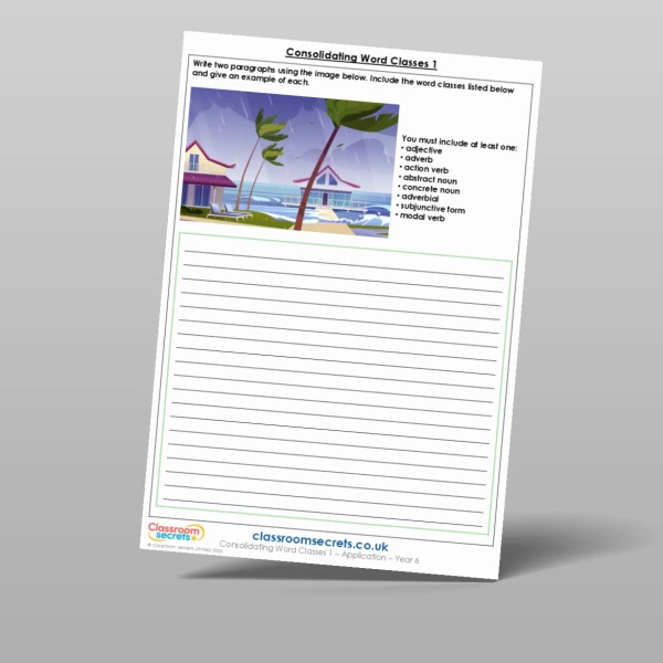 An image of the Consolidating Word Classes 1 Application Resource