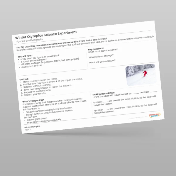 An image of the Winter Olympics Science Experiments Resource