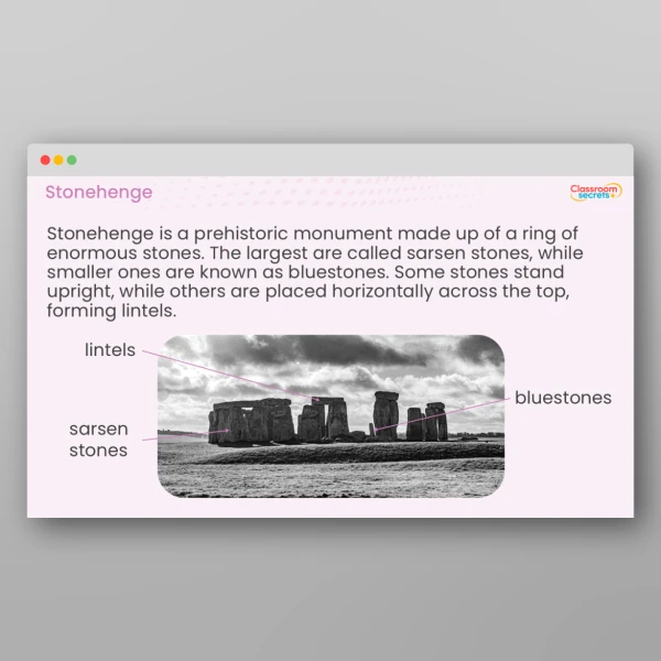 An image of the UKS2 Stonehenge Teaching PPT Resource