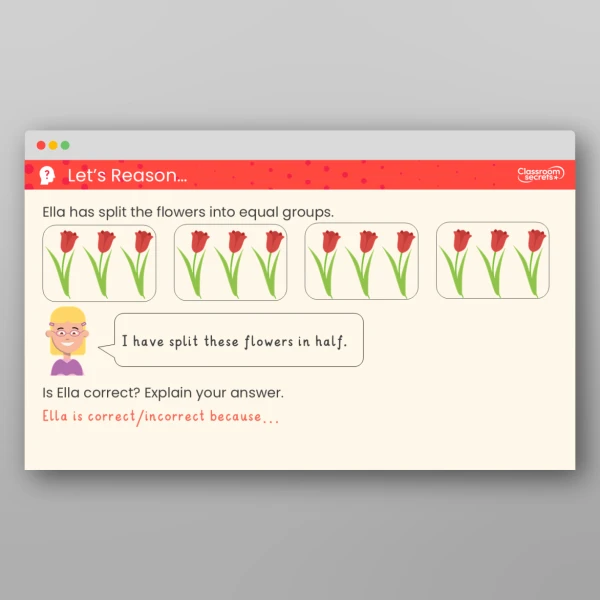 An image of the Recognise a Half of a Quantity Teaching PPT Resource