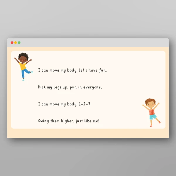 An image of the All About Me Rhyme Resource