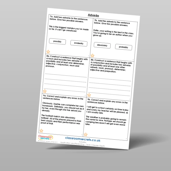 An image of the Adverbs Application and Reasoning Resource