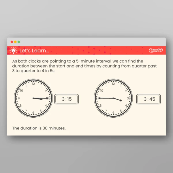 An image of the Hours and Minutes - Use Start and End Times Teaching PPT Resource