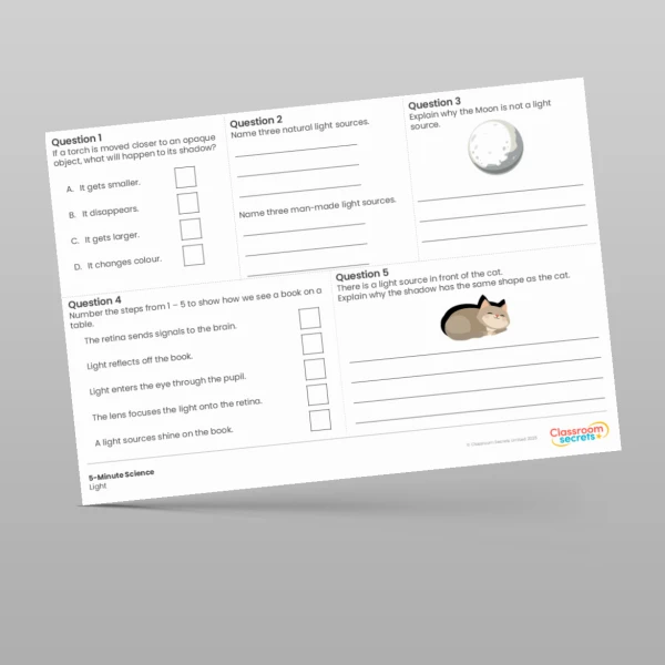 An image of the Light 5-Minute Science Resource