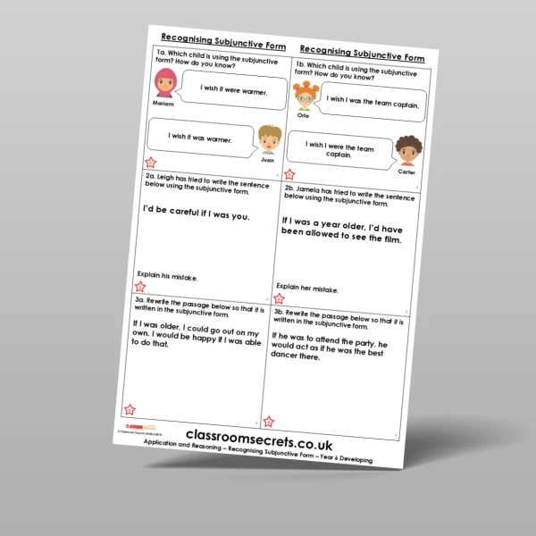 An image of the Recognising Subjunctive Form Application and Reasoning Resource