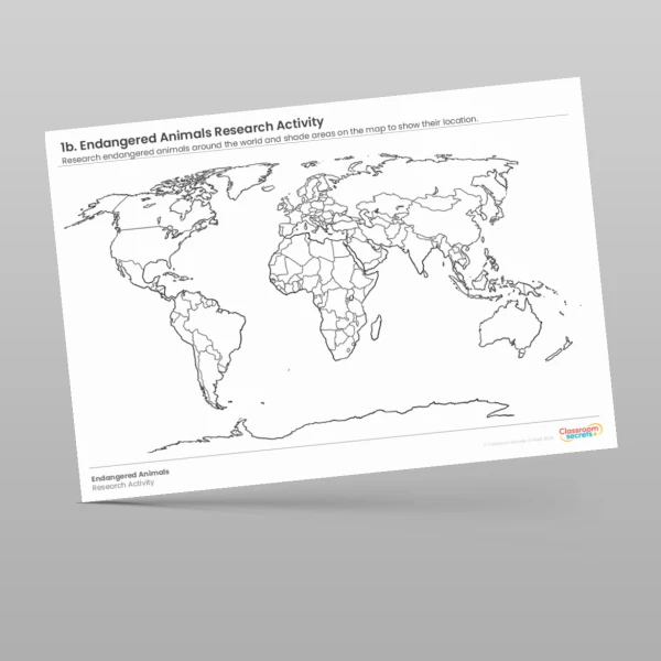 An image of the Endangered Animals Hot Spot Activity Resource