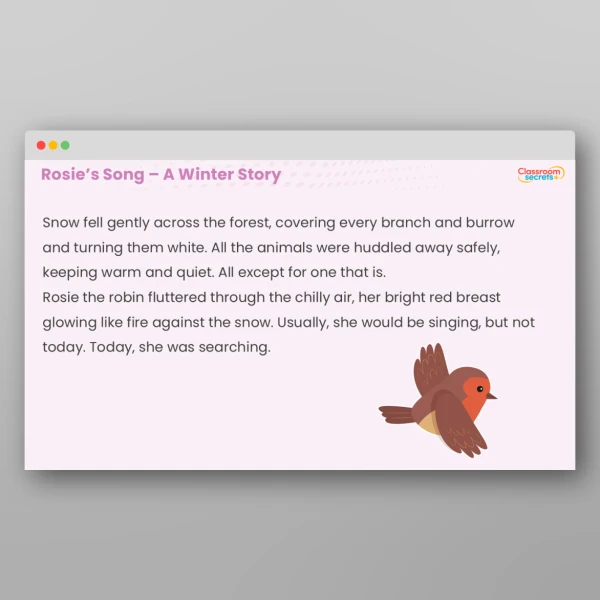 An image of the Rosie's Song - A Winter Story Resource