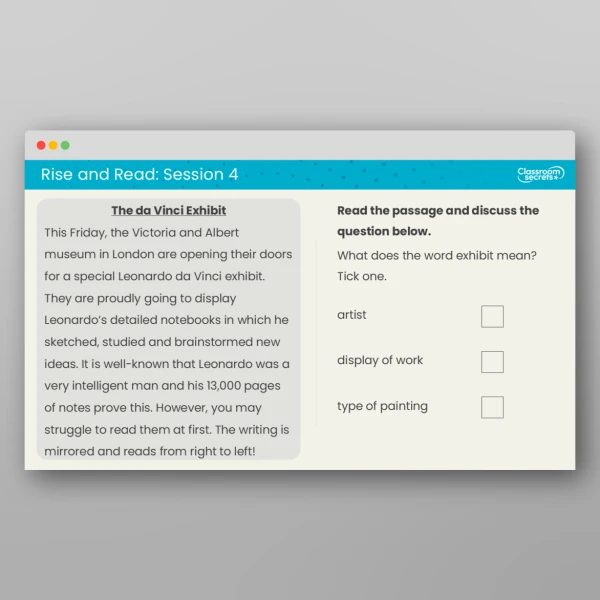 An image of the Rise and Read Leonardo da Vinci Resource