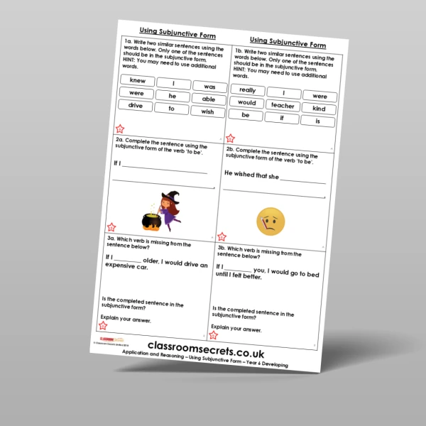An image of the Using Subjunctive Form Application and Reasoning Resource