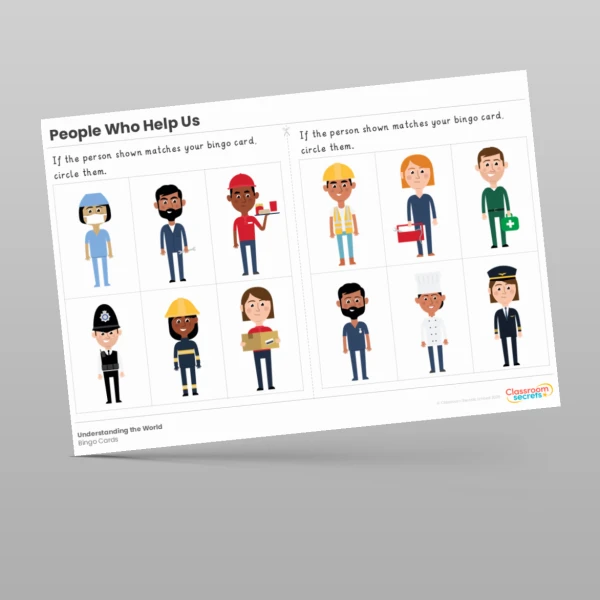 An image of the People Who Help Us Bingo Cards Resource