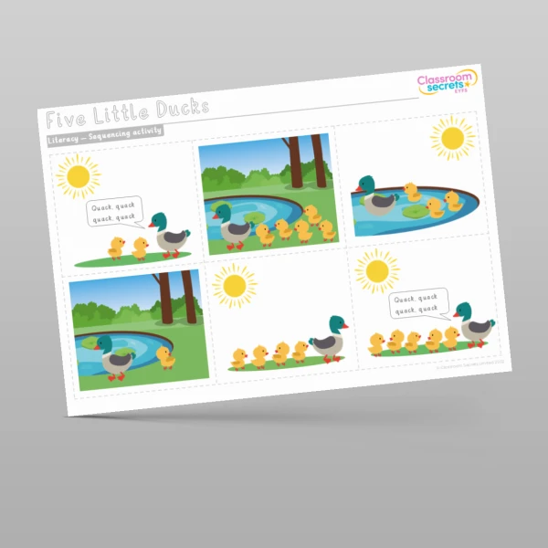 An image of the Five Little Ducks Sequencing Activity Resource
