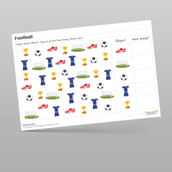 An image of the Football Maths Activities Resource