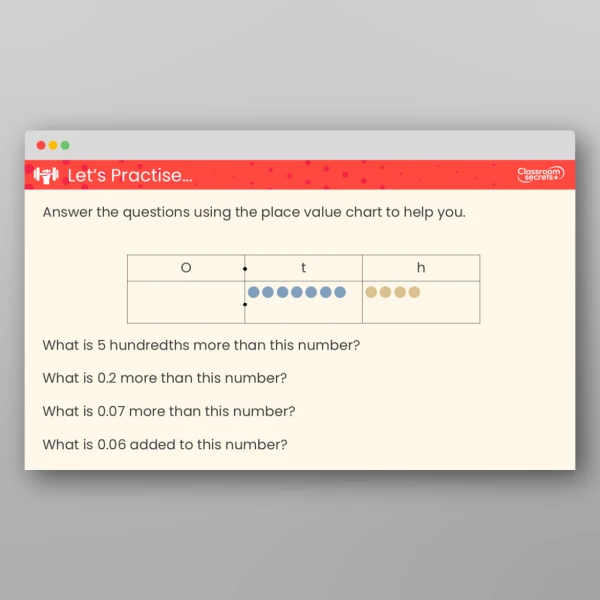 An image of the Free Use Known Facts to Add and Subtract Decimals within 1 Teaching PPT Resource