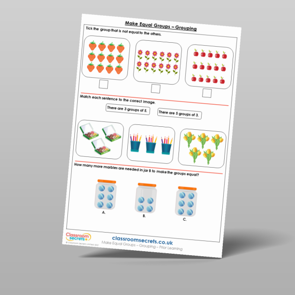 Year 1 Make Equal Groups Grouping Prior Learning Resource | Classroom Secrets