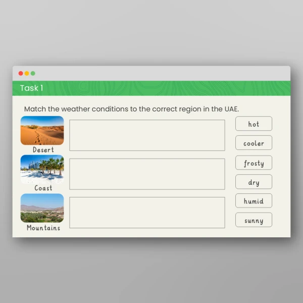 An image of the Daily Weather in the United Arab Emirates PPT Resource