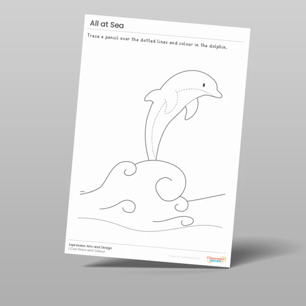 An image of the Amazing World - All At Sea I Can Draw and Colour Resource